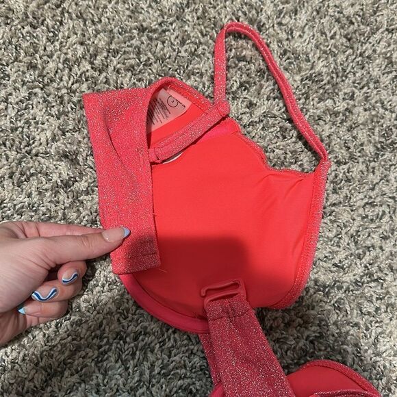 Good American NWT Sparkle Demi Top Hot Pink size 3/ Large - Picture 9 of 9